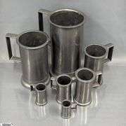 7pcs Graduated Pewter Handled Measuring Cups 4"x7.25" Tall
