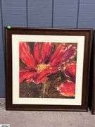 3 Floral Motif Wall Art, Largest 44"x43"
