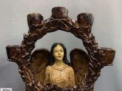 Pair of Angel Five Flame Candle Holders 16" Tall