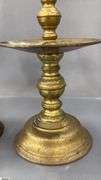 4 Brass Candle Sticks, Tallest 11.5", Missing Insert