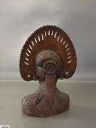 2 Carved Wood East Indies Style Busts - 9.5" x 13" of largest - on is chipped