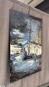 Antonio Garcia Calm Waters, Impressionist Acrylic Painting On Canvas 36x56"