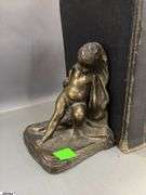 Brass Figural Book Ends, 3 Books
