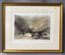 Framed Artwork Print, "The Second Descent Through The Koojah Pass," a Historical Scene Related to the First Anglo-Afghan War 24x20"