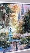 2 Framed and Signed Watercolors (Reproductions) Of Cathedrals 13x15 See Photos For Provenance