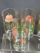 Franciscan Desert Rose Glasses, Mugs, Teacups and Saucers - 7" of largest, some chipping - Approx 36pcs