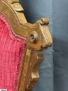 Victorian Red Upholstered Hip Rest Chair 21"x18"x39"