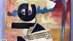 Alejandro Quenigo Q4, Acrylic Painting on Canvas, Measures 36x55"