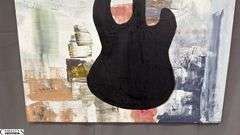 Alummoa Zumigo Guitar Silhouette Painting #2 Mixed Media and Oil On Canvas 56x36"