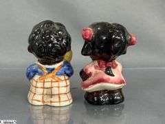 Black Americana Salt and Peppers, Aunt Jemima and Uncle Mose, Tourist Souvenirs Tallest 5"