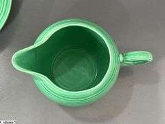 18pcs Fiesta Green Dishes - Charger Platter, Plates, Saucers, Bowls, Cups, 2 Pint Pitcher- 14" of largest