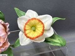 6 Porcelain Flowers - Lenox and Andrea by Sadek - 7.5" of largest
