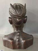 2 Carved Wood East Indies Style Busts - 9.5" x 13" of largest - on is chipped