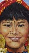 Oil Painting On Canvas Signed E. Shaw 2005 Native American Girl 12x15 Frame, Art Work 8.5x11"