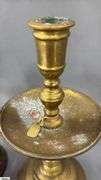 4 Brass Candle Sticks, Tallest 11.5", Missing Insert