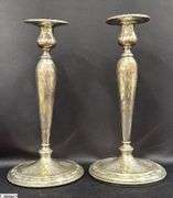 Pair of Weighted Sterling Louis the XIV Candle Holders Some Slight Bends See Photos 10"