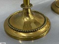 Pair of Brass Church Candle Holders 7.25"