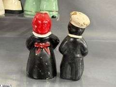 Black Americana Salt and Pepper Shakers, Tallest 5"