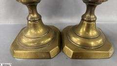 4 Brass Candle Sticks, Victorian Push Up Style Tallest 11.5"