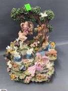 Capodimonte Floral and Birds, Plant Stand, Shelf, Ceramic Basket, Some Chips