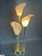 Brass Mid Century Cala Lilly Table Lamp (Shades are Composite) 26" Tall