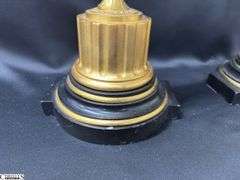 Pair of Bronze Renaissance 4 Arm Candelabras 24" Tall