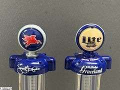 Jeremy Mayfield #12 Mobil and Rusty Wallace Miller Lite Elvis Presley Die Cast Banks - 8.5" of each