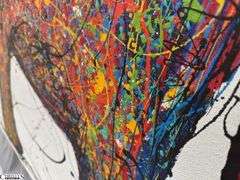 Signed Piya Paikhew Thailand Te: 2013, Elephant Oil On Canvas 46x58"