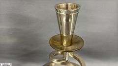 Pair Of Metal Spiral Candle Sticks 7" Tall