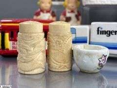 Vintage Salt and Peppers, Figurines, Bell, Toothpick Holder, Some Wear and Dusty