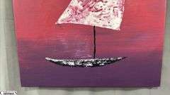 Samuel Tinoco Boat #6, Acrylic Painting on Canvas 36x56"