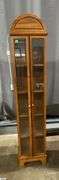 2 Door Narrow Display Cabinet, Has Light, 12"x8"x57"