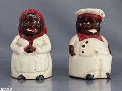 Black Americana Salt and Pepper Shakers, Tallest 5"