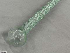 Unique 66" Twisted Blown Clear Glass Walking Stick Staff