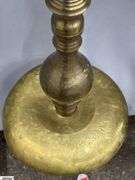 Pair of Brass Candle Sticks With Drip Trays 37"