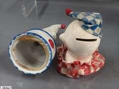 Clown Collectibles, and Figurines Marked Japan, Hong Kong, Music Boxes, Planter, Tallest 10"