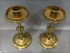 Pair of Brass Church Candle Holders 7.25"