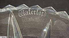 Pair of Signed Roy Cunningham Waterford Crystal Penrose Hurricane Lamps 9" Total Height