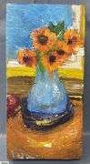 Sunflower Vase, Impasto 8.5x16"
