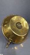 2 Brass Candle Holders, Push up With Large Drip Pan 11" Across 5.5" Tall, and Extended Handle on The Other