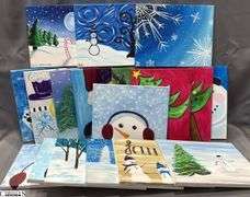 20pcs Painting Party Canvases Winter, Snowmen, Christmas Scenes 11x14"