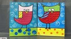 12pcs Painting Party Canvases, Owls, Animals Largest 16x20"