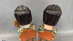 Pair of Guatemalan Carved and Figures, One Missing Spoon