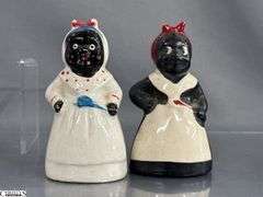 Black Americana Salt and Pepper Shakers, Tallest 5"