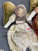 Pair of Little Souls Angel Dolls by Gretchen Wilson, One named “Jingle” and one named “Joy”, 18", Some Sun Fading On Dress