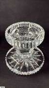 Pair of Signed Roy Cunningham Waterford Crystal Penrose Hurricane Lamps 9" Total Height