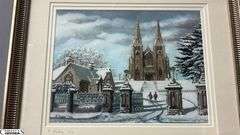 B. Fields Framed Cathedral Print, Appears Signed By The Artist Frame Measures 17..5x15.5"
