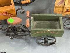 Country Charm Decor, Doll Size Flower and Veggie Carts, Largest 24"x17"