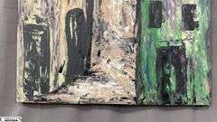 Antonio Garcia Village Streets #4, Acrylic Painting on Canvas 36x56"