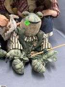 Coca Cola Bear, Porcelain Dolls, Plush Frogs, Bunny, Fishing and Holiday Themes